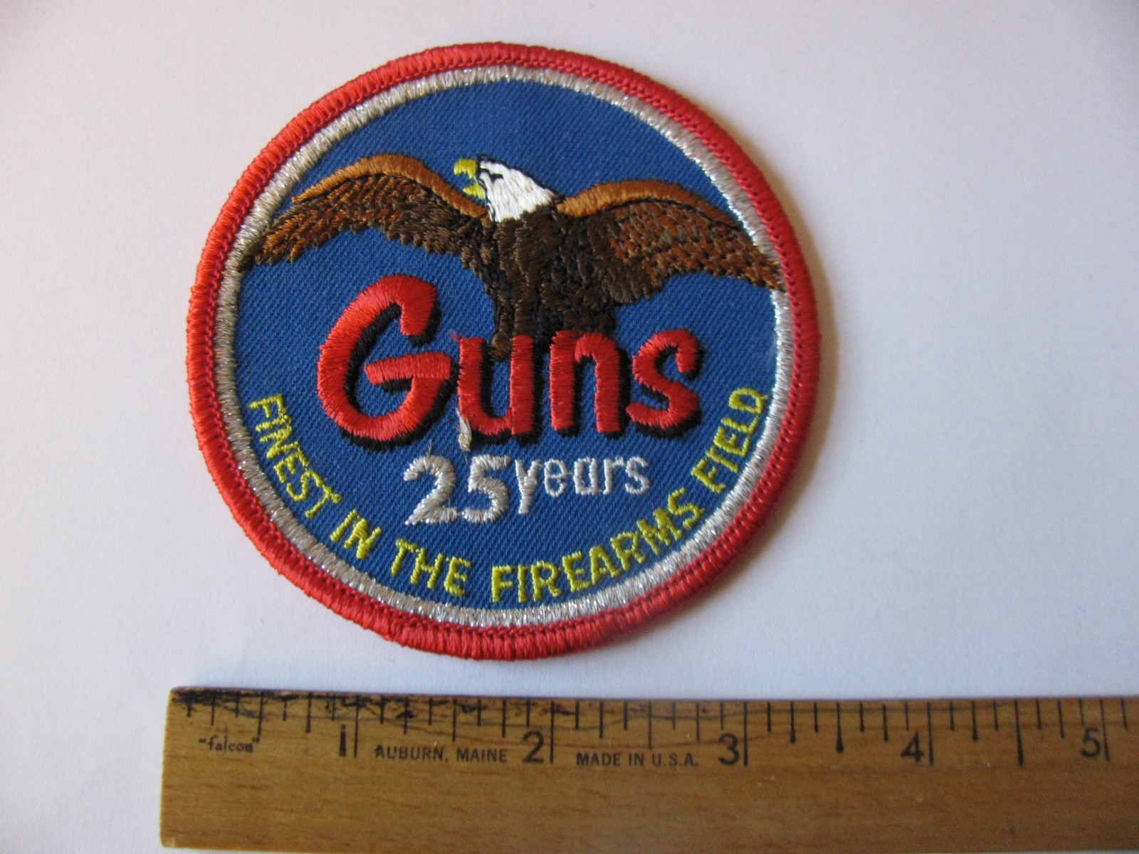 VTG GUNS FINEST IN FIREARMS FIELD 3.5″ IRON ON EMBROIDERED PATCH LOWEST PRICE