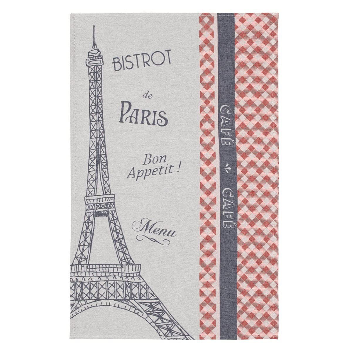 Coucke French Jacquard Cotton Towel, Trocadero, 20×30″, Red