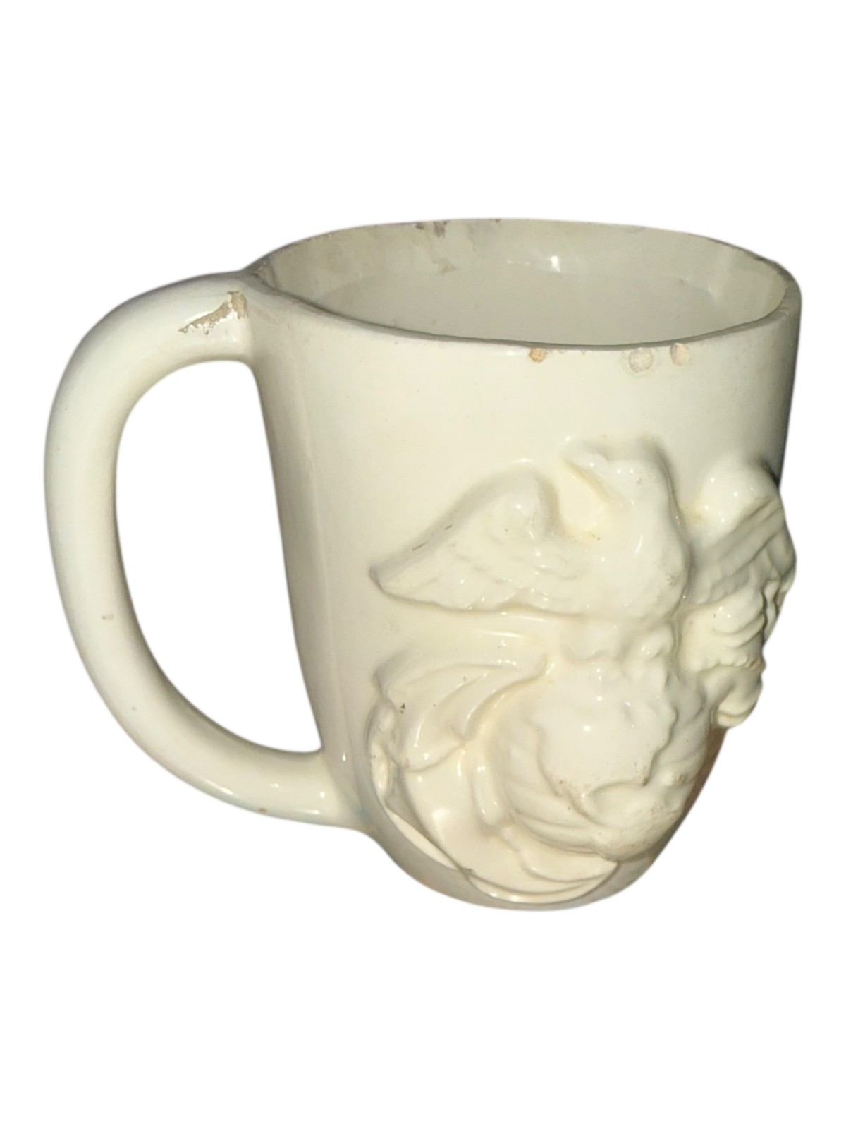 Vintage American Eagle Milk Glass Mug Patriotic Federal McCoy Style USA