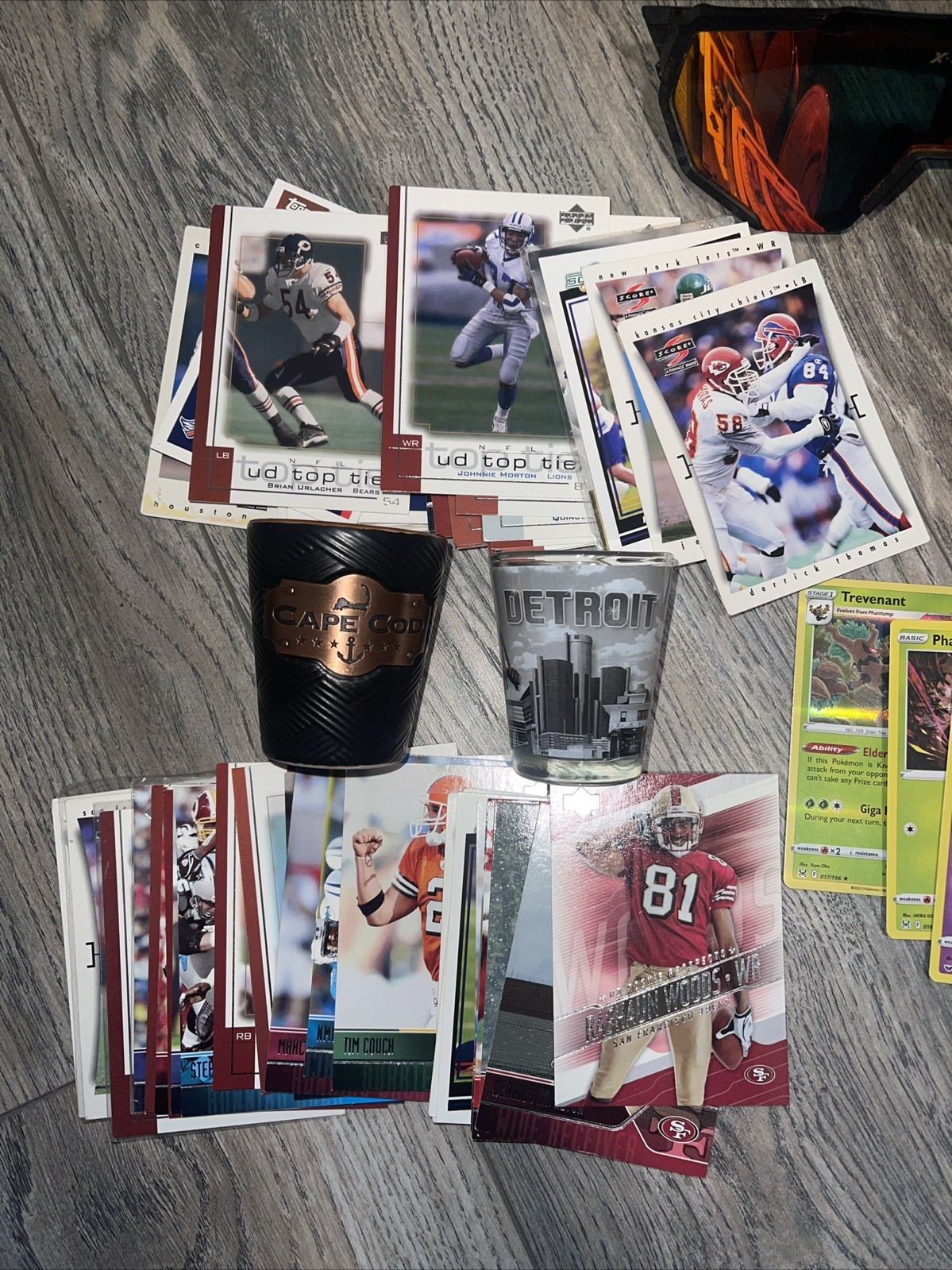 Junk Drawer Find Loot, Pokémon Cards, Football Cards Shot Glasses Card Decor￼