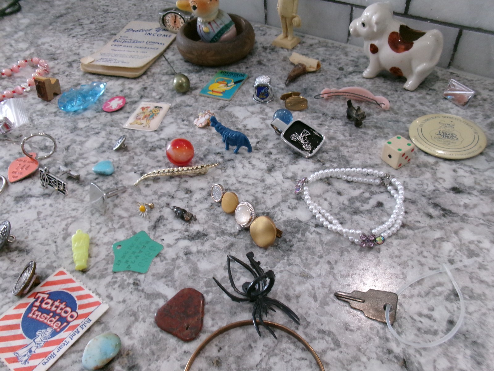 Vintage Junk Drawer/Trinket Lot, 50 Piece Lot, 1.3lbs – #1