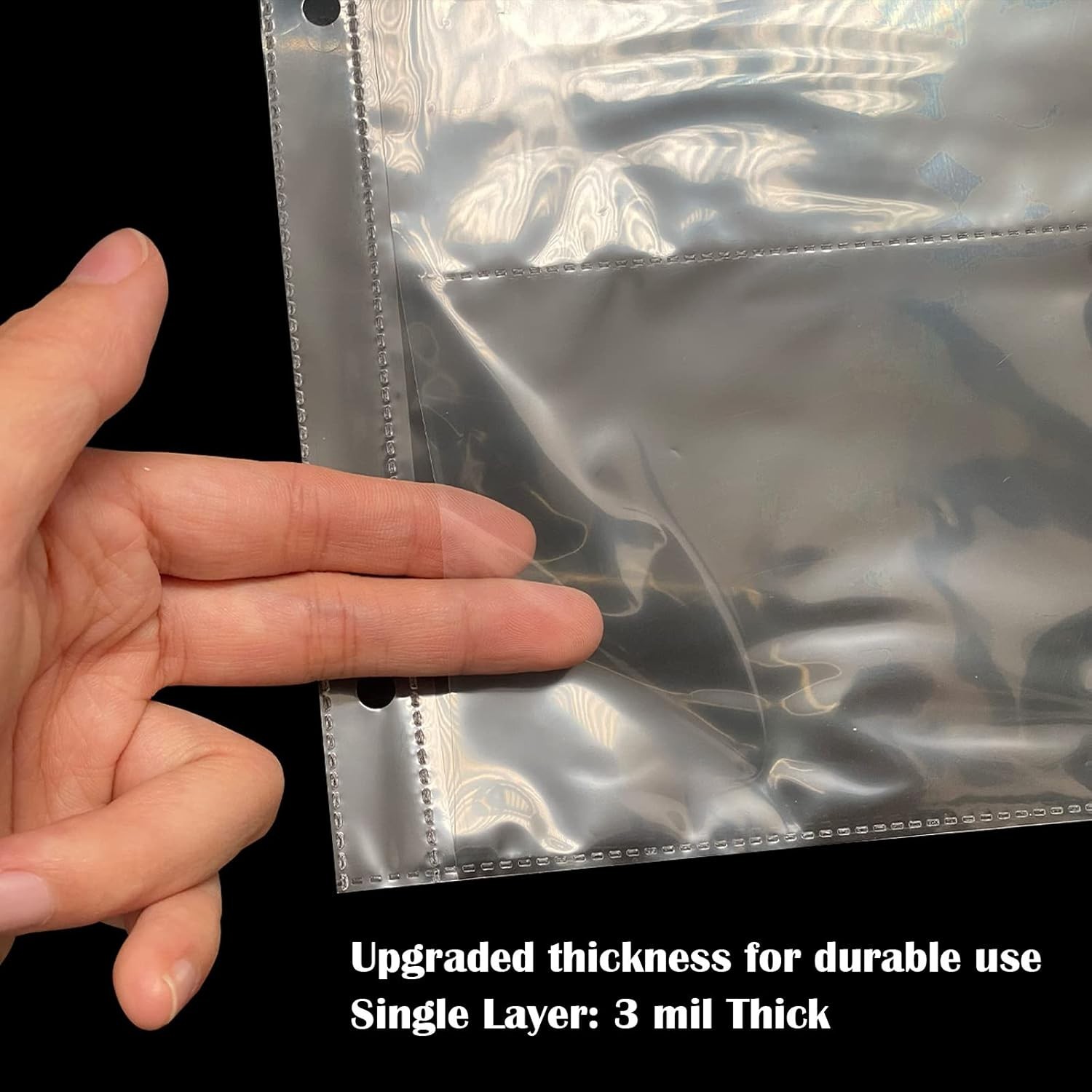 “50Pcs Currency Sleeves for 3 Ring Binder, 3-Pocket Banknote Protectors “