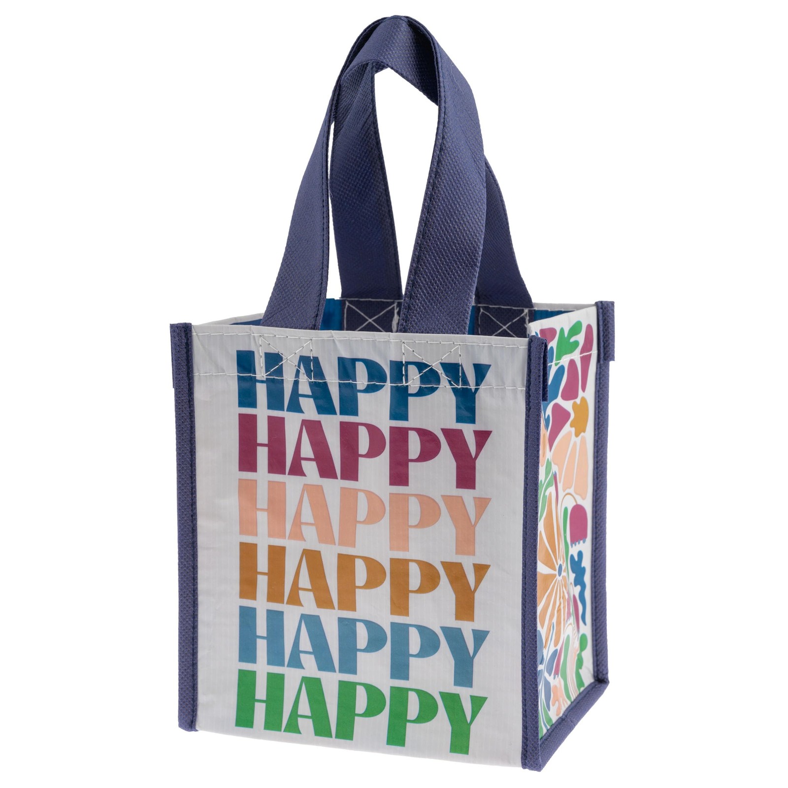 Karma Reusable Gift Tote Bag, Small, RPET, “Happy” Design