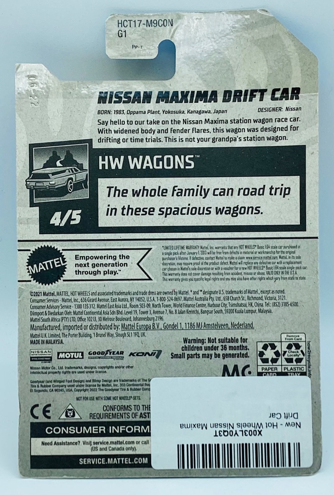 Hot Wheels Nissan Maxima Drift Car HW Wagons #4/5 White