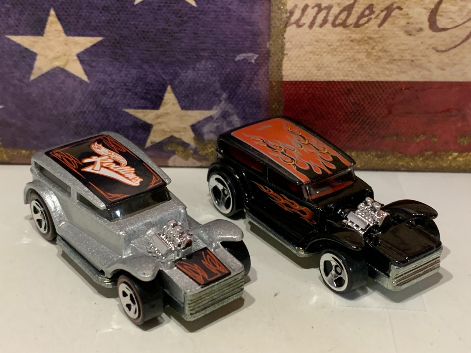 HOT WHEELS THE DEMON X2. 2001 BLACK/RED & 2002 SILVER /SP5 REDLINES NICE
