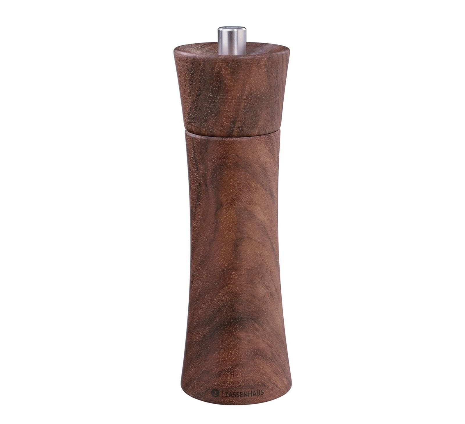Zassenhaus Frankfurt Walnut Salt Mill 7×2.3 in Adjustable Ceramic Grinder