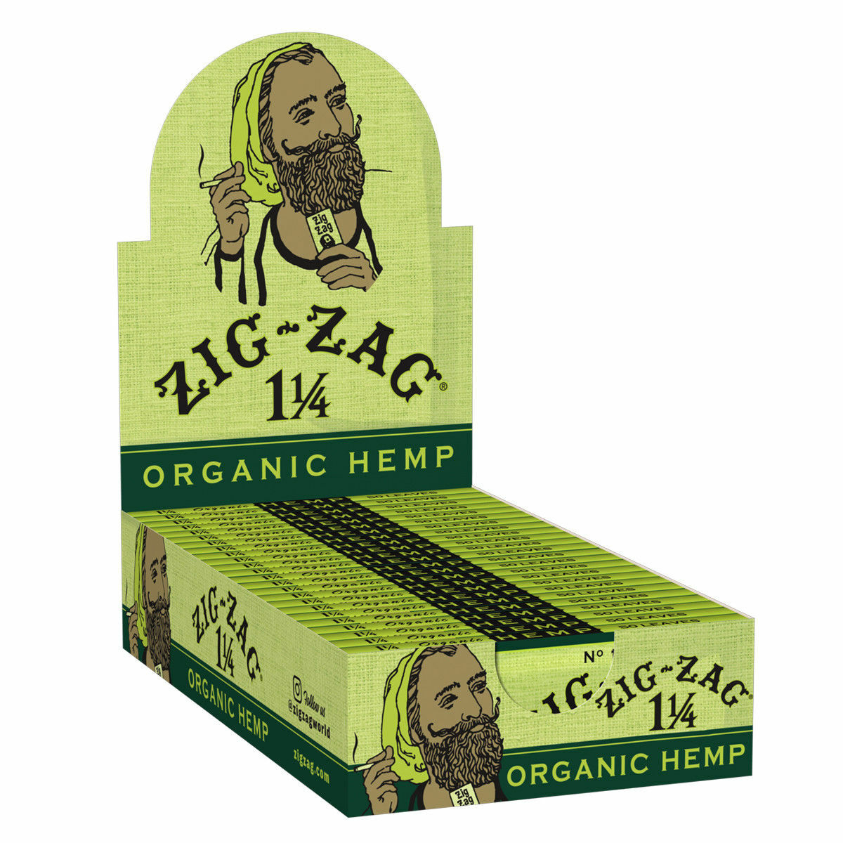 Zig-Zag Green Organic 1 1/4 1.25 – 5 PACKS – Rolling Papers FAST