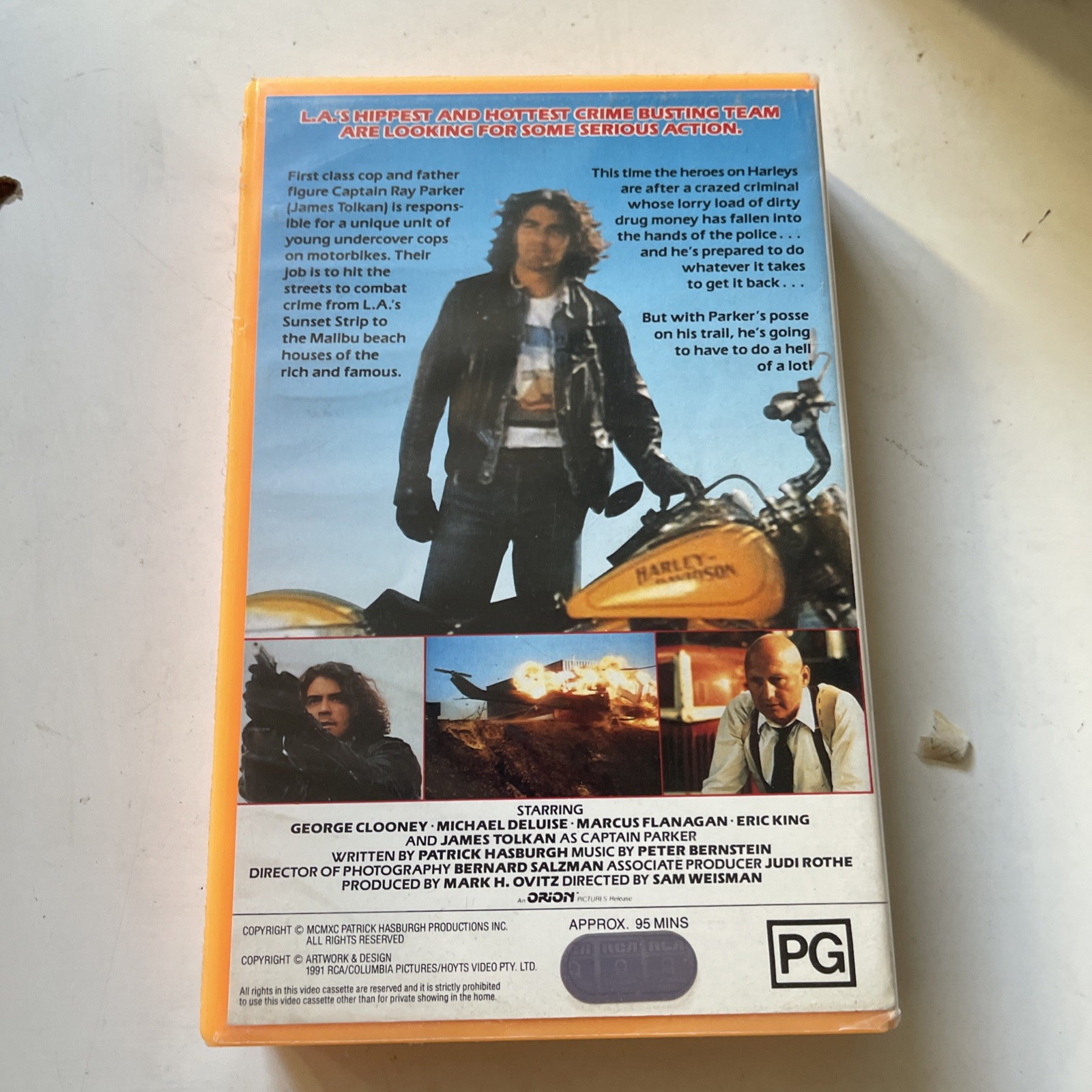 VHS TAPE Sunset Beat PAL George Clooney, Erik King Big Box RARE
