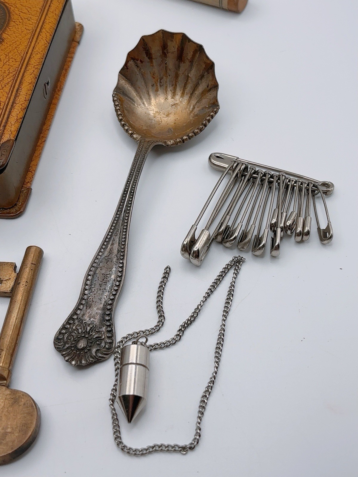 Collectible Lot Scissors Bank Brass Key Pocket Knife Miniatures Silver Spoon