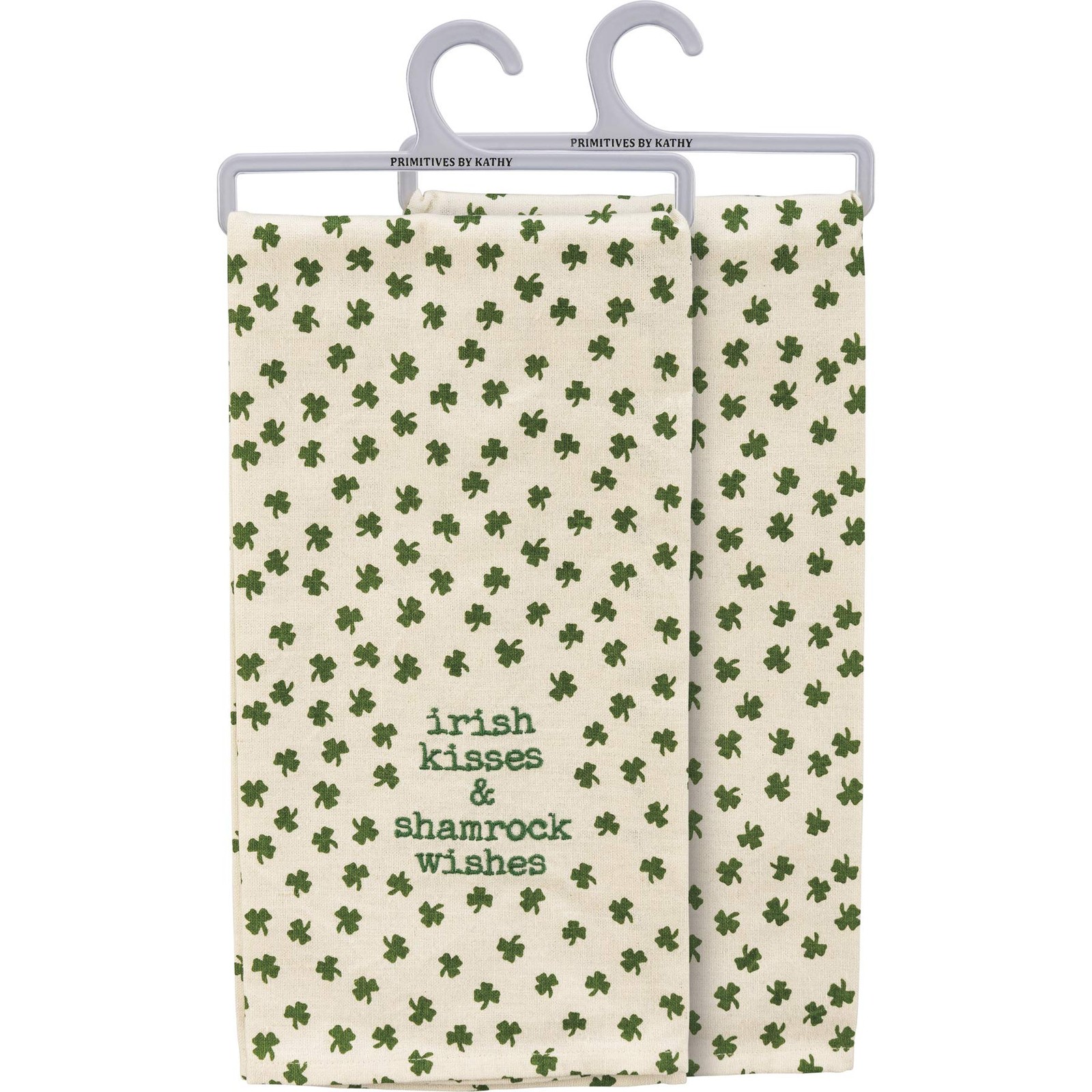 Primitives by Kathy Irish Kisses Shamrock Wishes Dish Towel 26 Inch