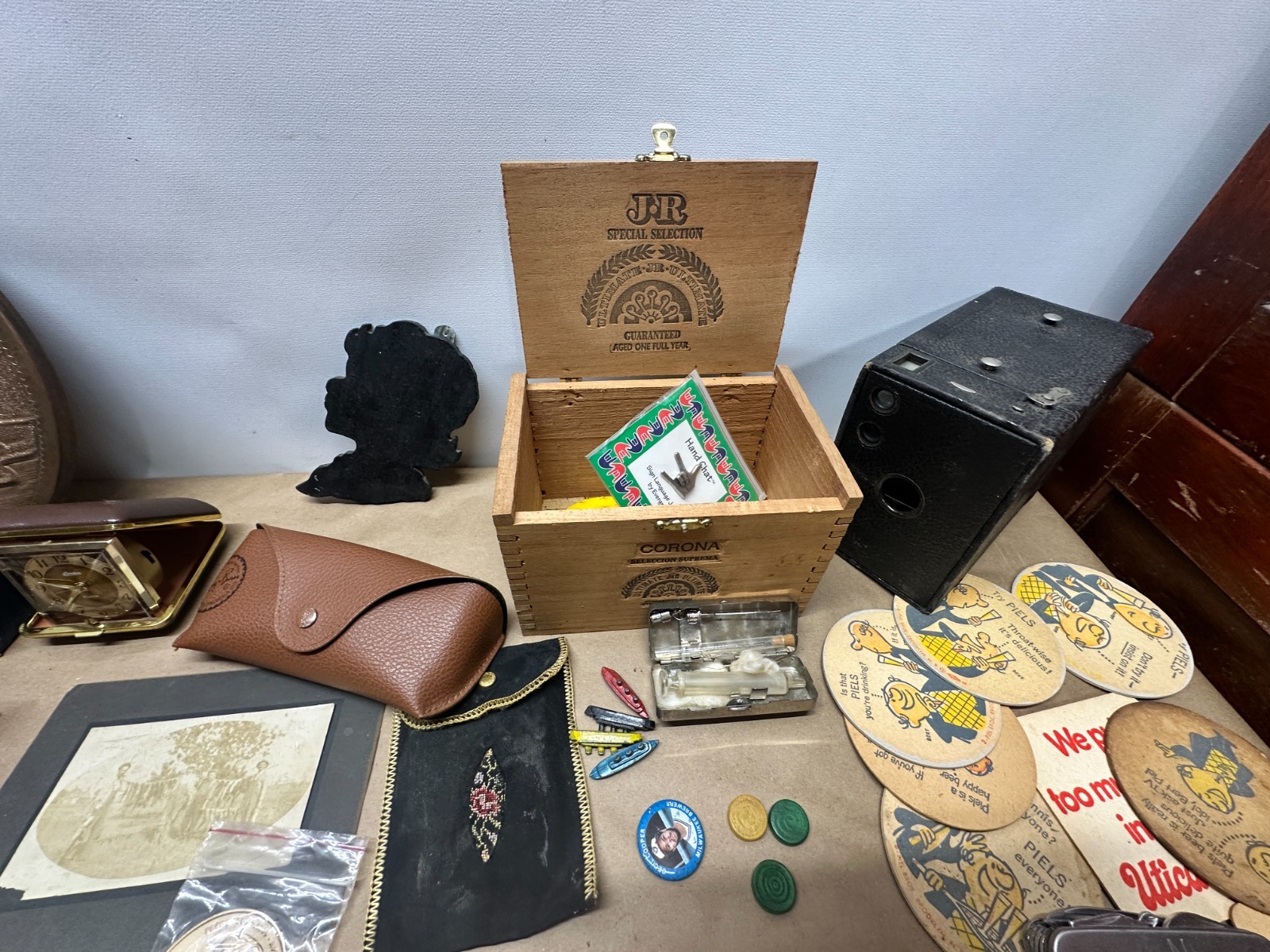Junk Drawer Lot #3 – Random Antique Vintage Smalls – Coins, Knives, Boxes, Money