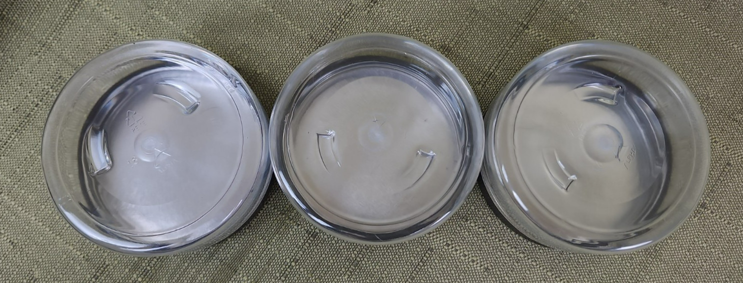 Junk Drawer Lot of 10 New Clear Plastic Containers with Black Lids, Two Sizes