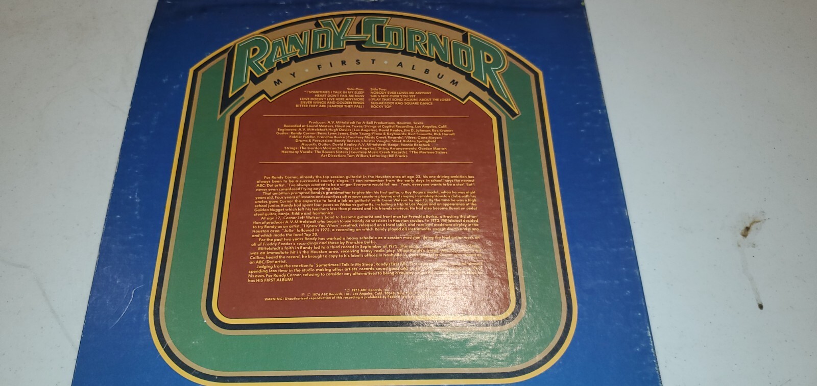 RANDY CORNOR My First Album – LP –VG++ 100% seller
