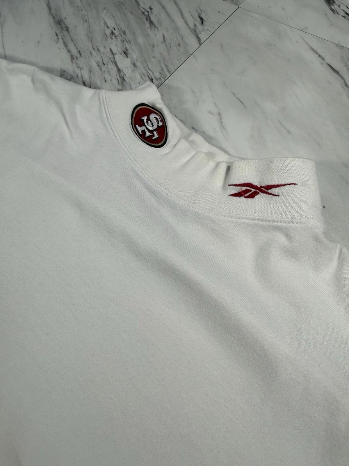 Vintage 49ers Reebok Mock Neck Long Sleeve Shirt L NFL Pro Line #8