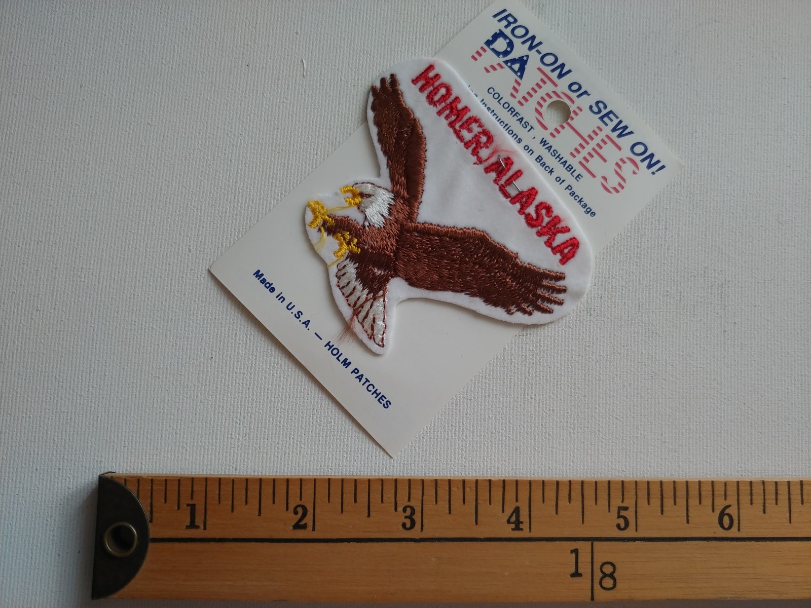 RARE HOMER ALASKA EAGLE USA TRAVEL SOUVENIR COUNTRY JERSEY PATCH CREST ECUSSON