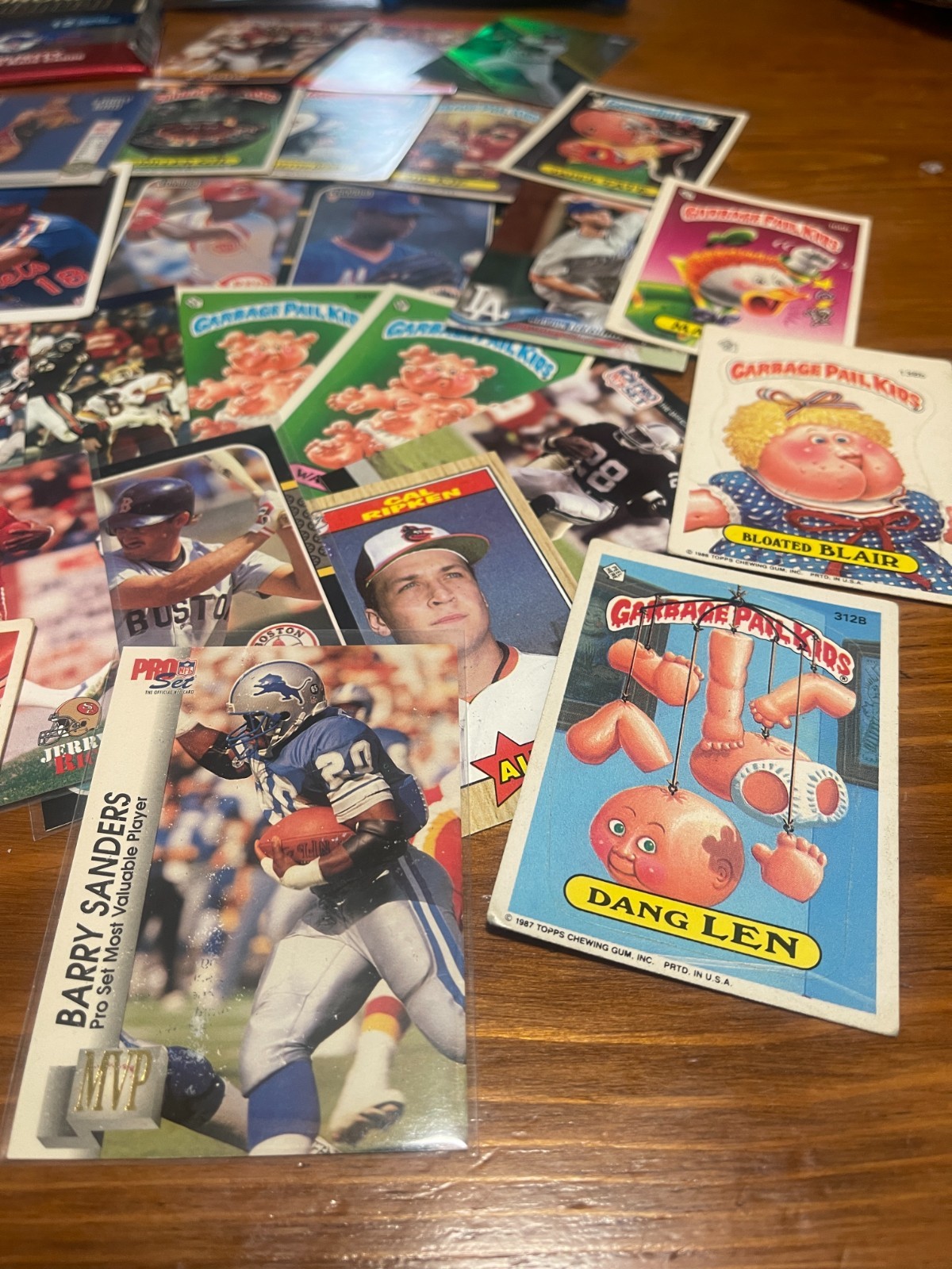 Vintage Junk Drawer Lot KNIFE ,BASEBALL , BASKETBALL Cards, GPK, CDS, Pokémon