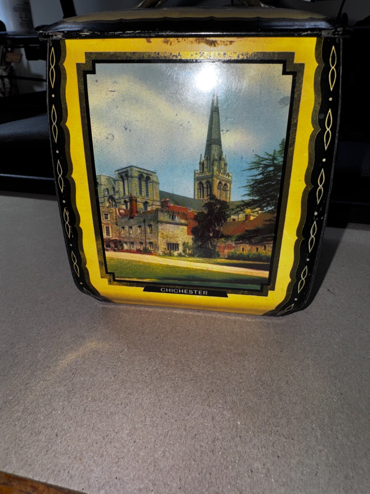 COOL COLLECTABLE Vintage Edward Sharp Lidded Tin Made in England Box 2 FH