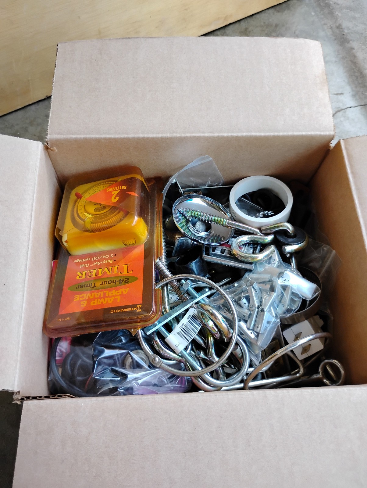 Vintage Junk Drawer Lot Grandpa’s Hardware , Timer Ect.