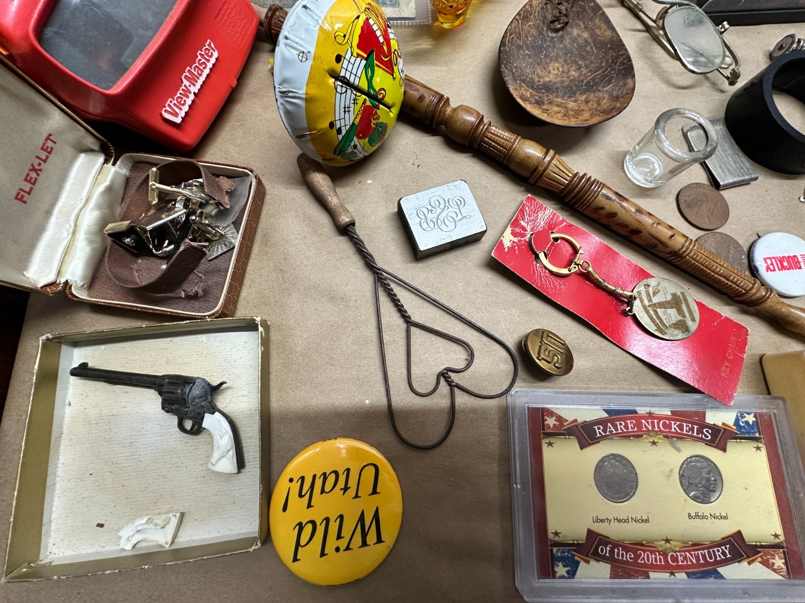 Junk Drawer Lot #3 – Random Antique Vintage Smalls – Coins, Knives, Boxes, Money