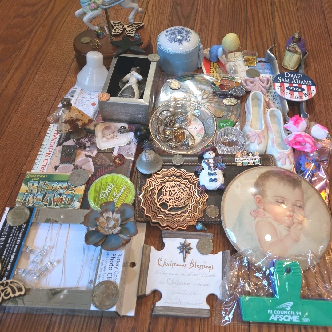 VINTAGE JUNK DRAWER LOT Coins Pins Collectibles And More!