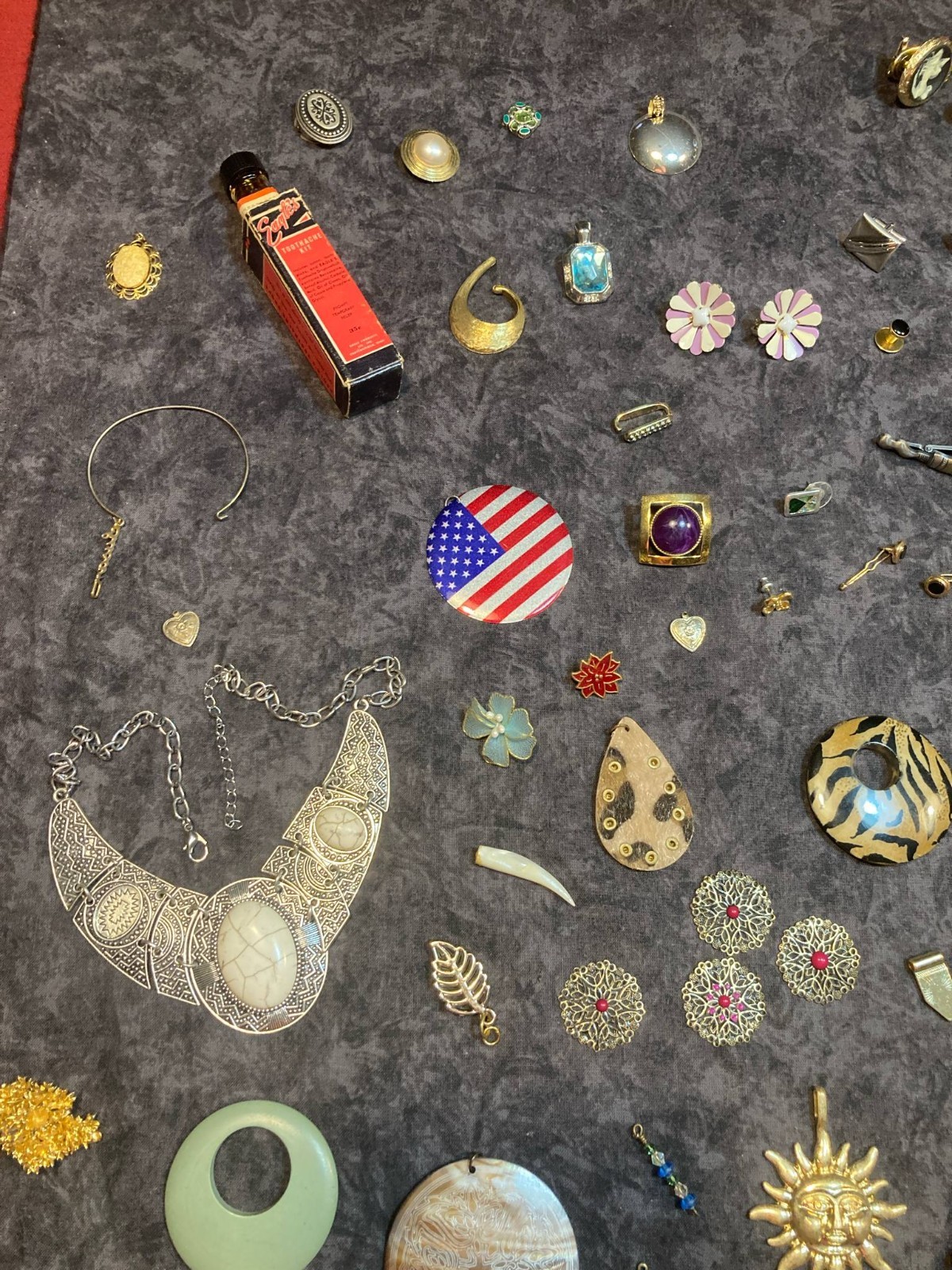 Huge Junk Drawer Lot of Trinkets Pendants Jewelry Cufflinks & Vintage Items