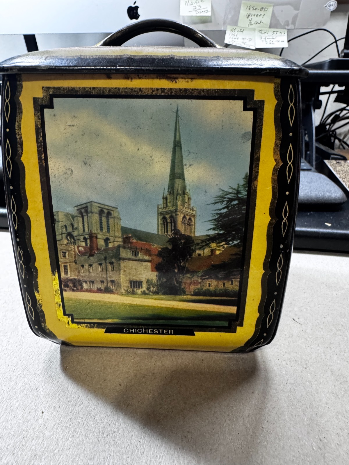 COOL COLLECTABLE Vintage Edward Sharp Lidded Tin Made in England Box 2 FH