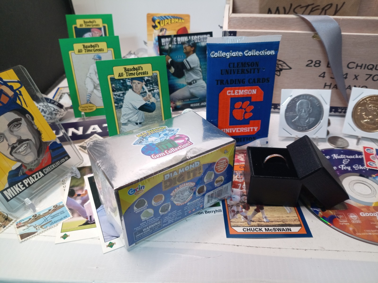 Cigar Box of Junk Drawer Collectibles, Misc, #C1