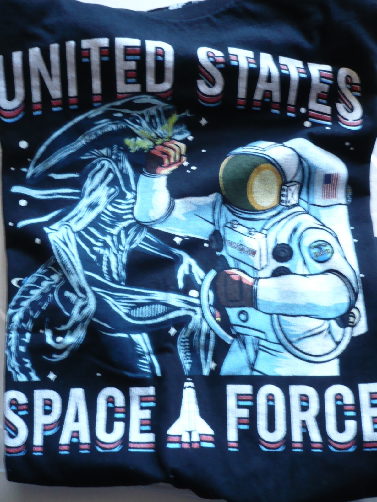 UNITED STATES SPACE FORCE, LARGE (L) 100%Cotton Lightly Used VINTAGE T-shirt TEE