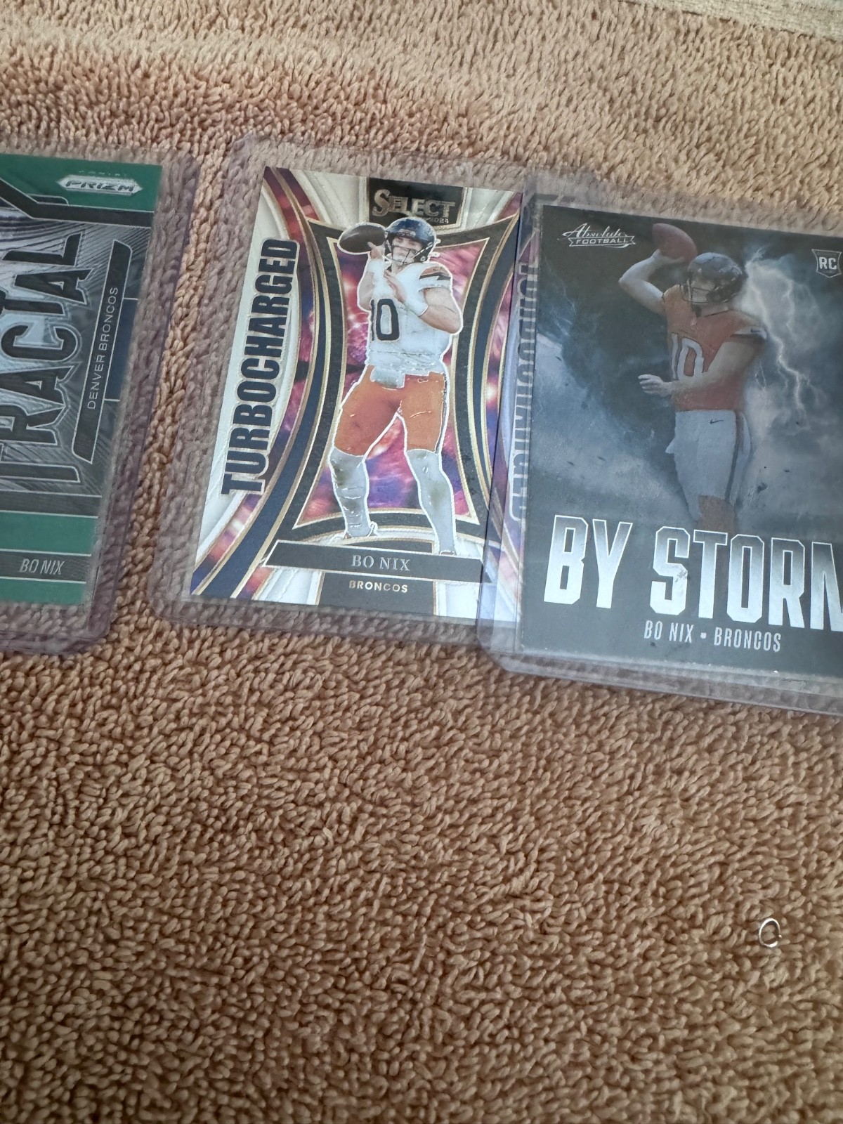 Bo Nix Rookie Card Lot (12) Denver Broncos RC Inserts Prizm Topps Chrome Select