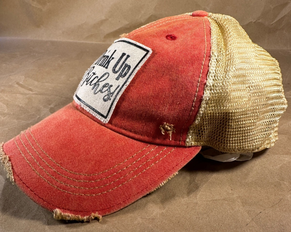 Vintage Life “Drink Up Bitches” Distressed Baseball Cap Unisex NEW