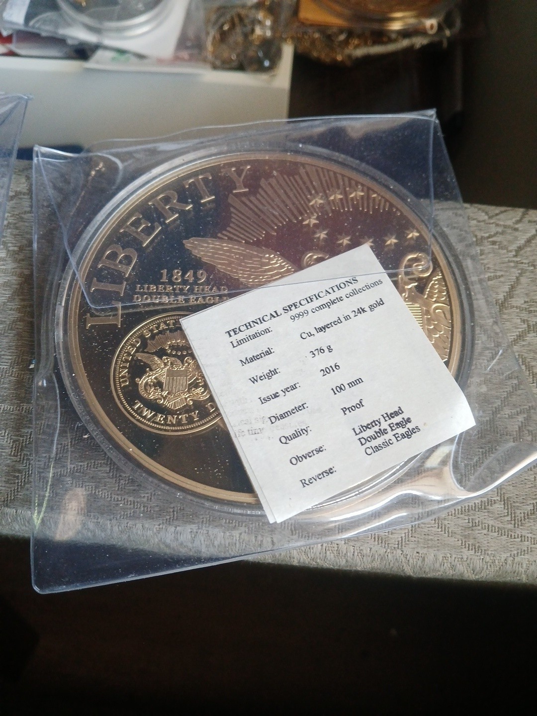 3 Lot American Mint Classic Eagles U.S. 376g Layered 24k Gold Replica 2016 (R)