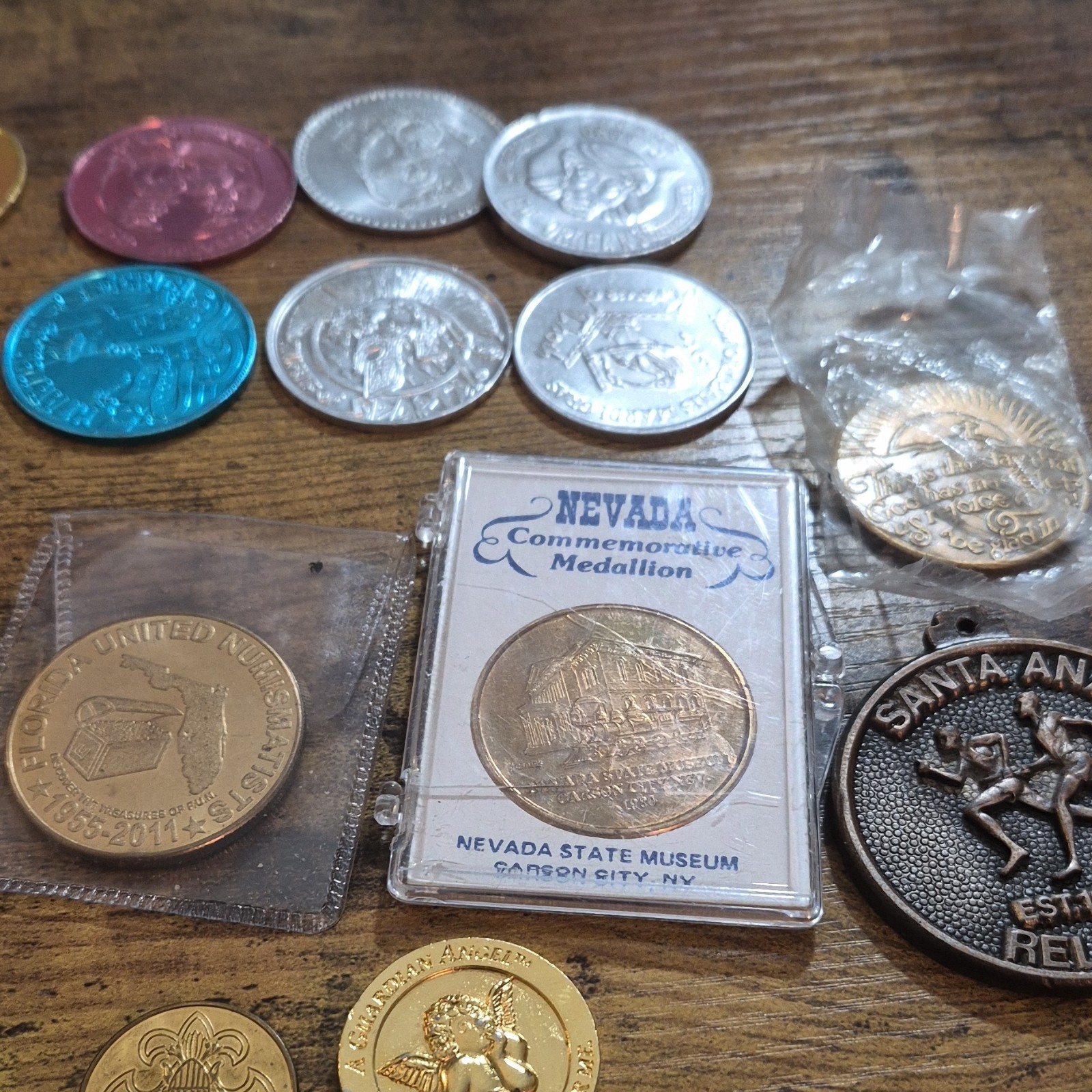 Lot Of 45 Vintage/Commemorative Coins, Pins & Pendants