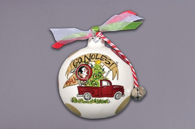 Magnolia Lane Florida State Truck Ornament, 3.5 Inch with Ribbon & Bells