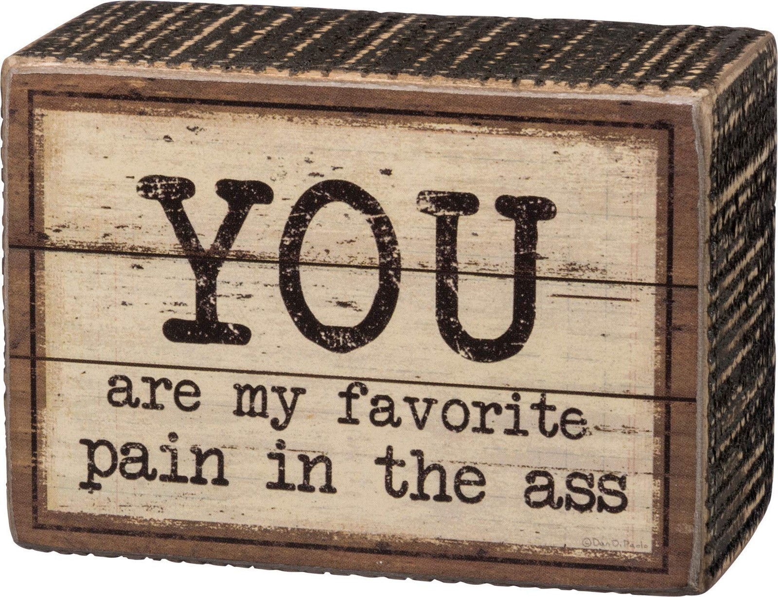 Primitives by Kathy Rustic Inspired Wood Box Sign, 3.5 x 2.5-Inches