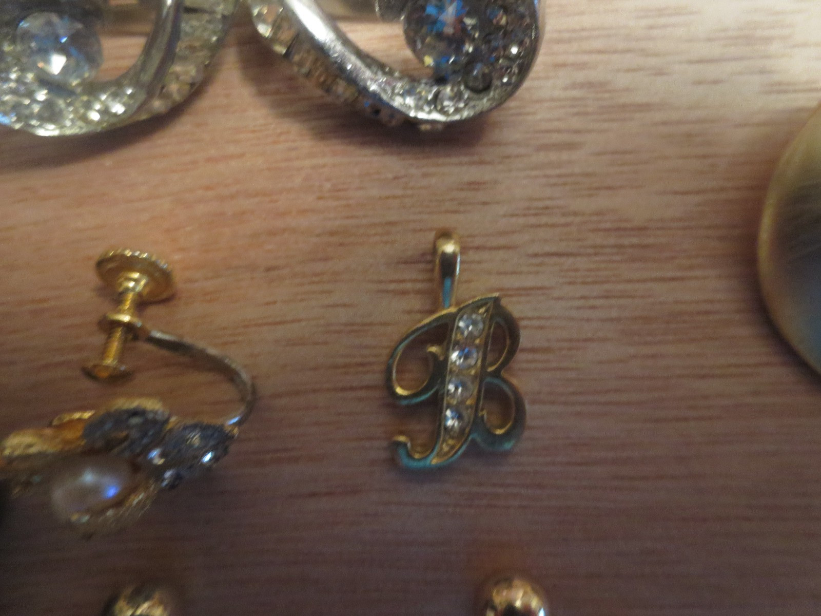 junk drawer lot jewelry lot OLD STERLING rare item old earrings shell bracelet