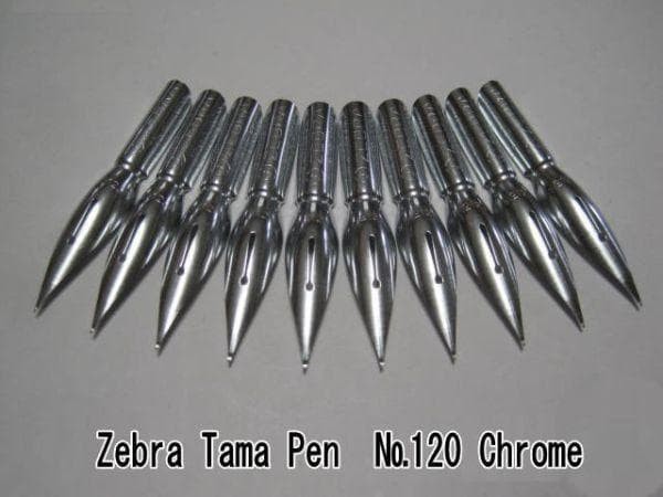 40-10.Replacement pen nib Zebra Tama pen No. 120 Chrome 10 pieces set Anti-rust
