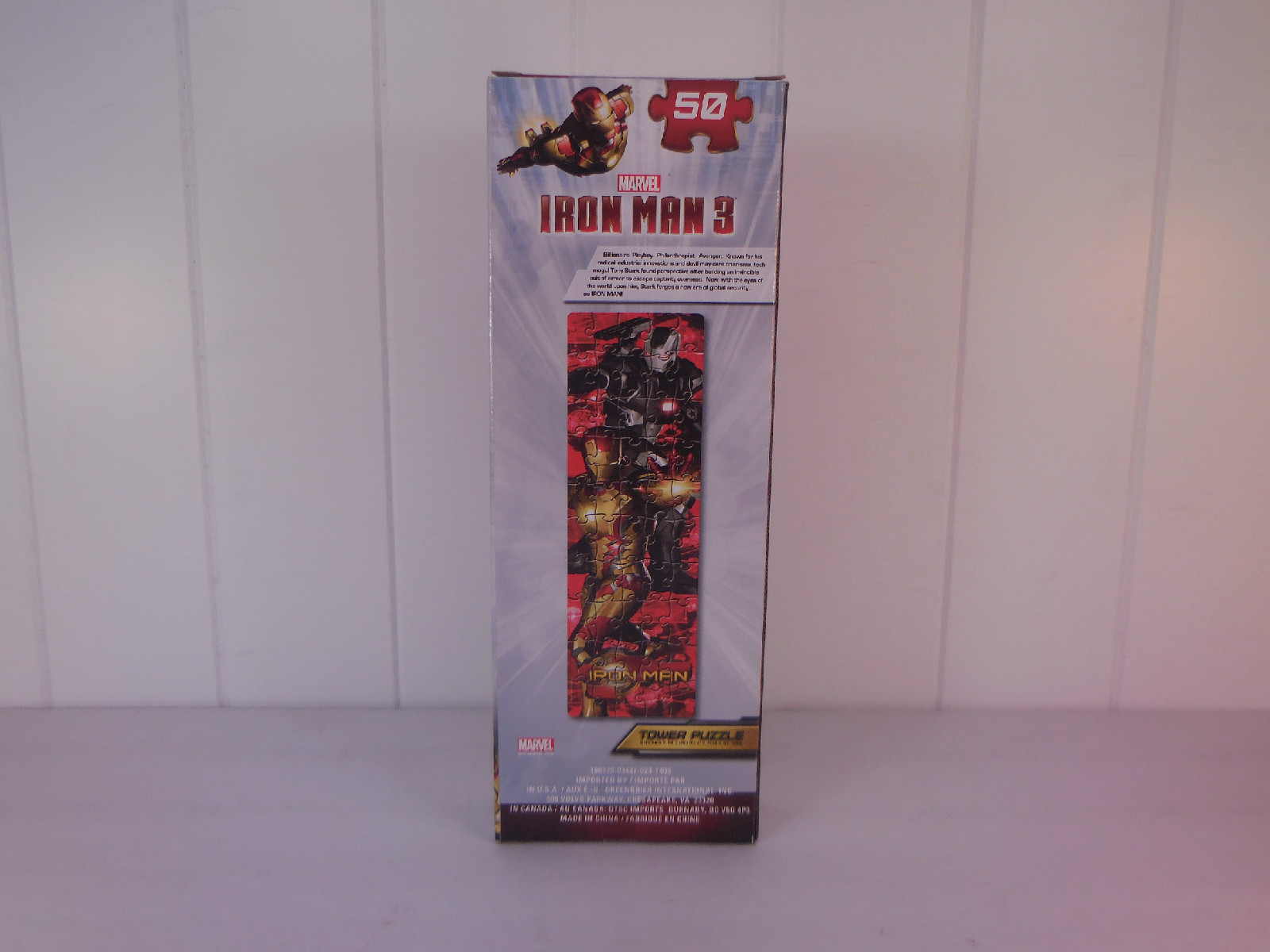 Marvel Comics Iron Man 3 50pc Tower Puzzle 5″ X 18.8″ Avengers NEW in Box VS19