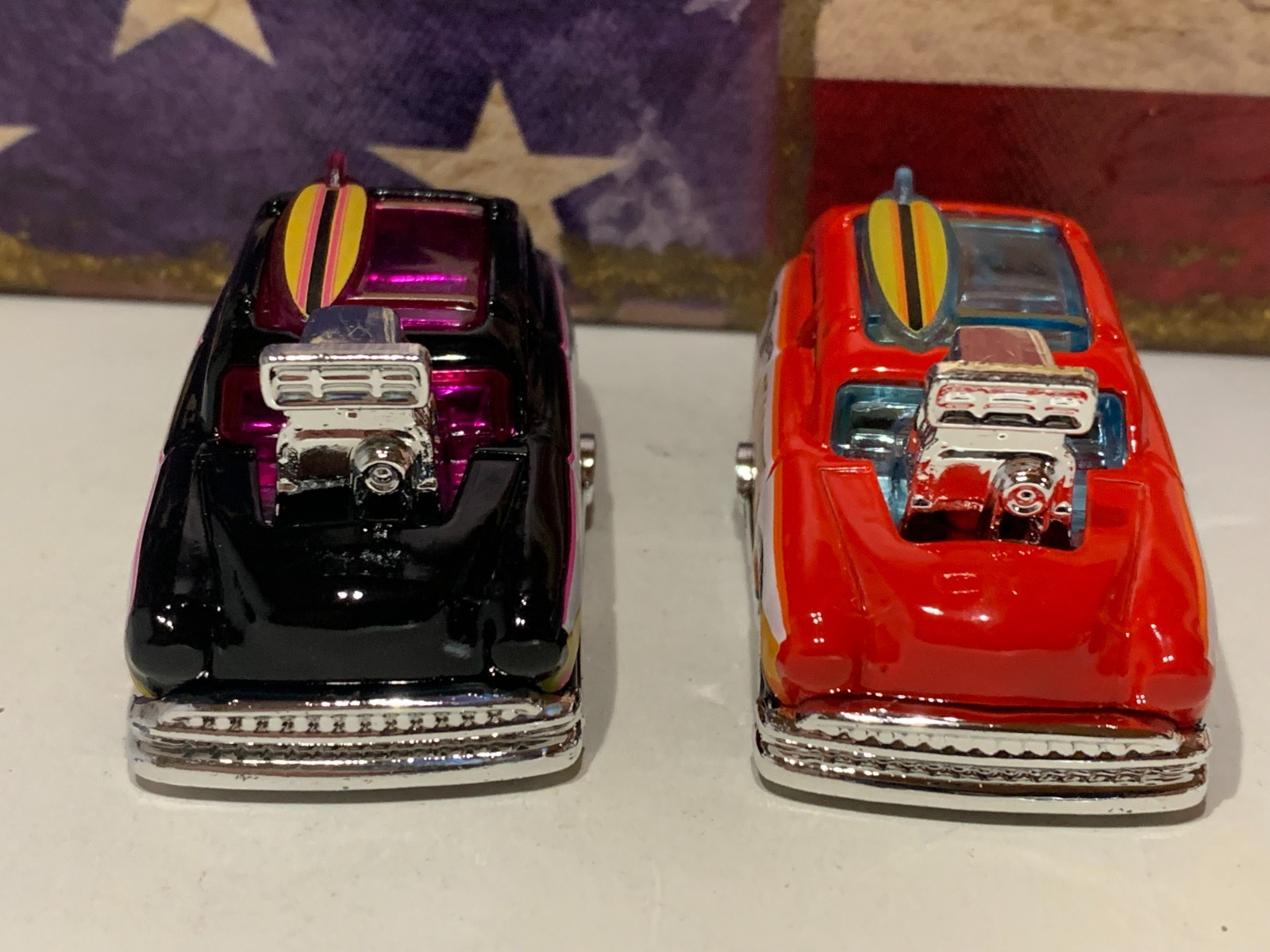 HOT WHEELS SURF N TURF X2. 2023 BLACK & RED, MALIBU NICE