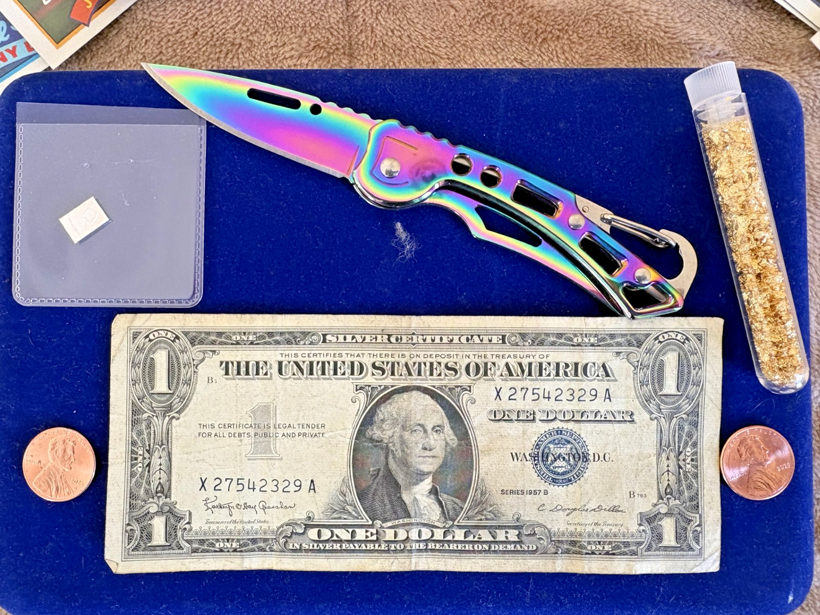 GOLD SILVER UNC 2025 P D PENNIES SILVER CERTIFICATE COOL KNIFE SPORT CARDS