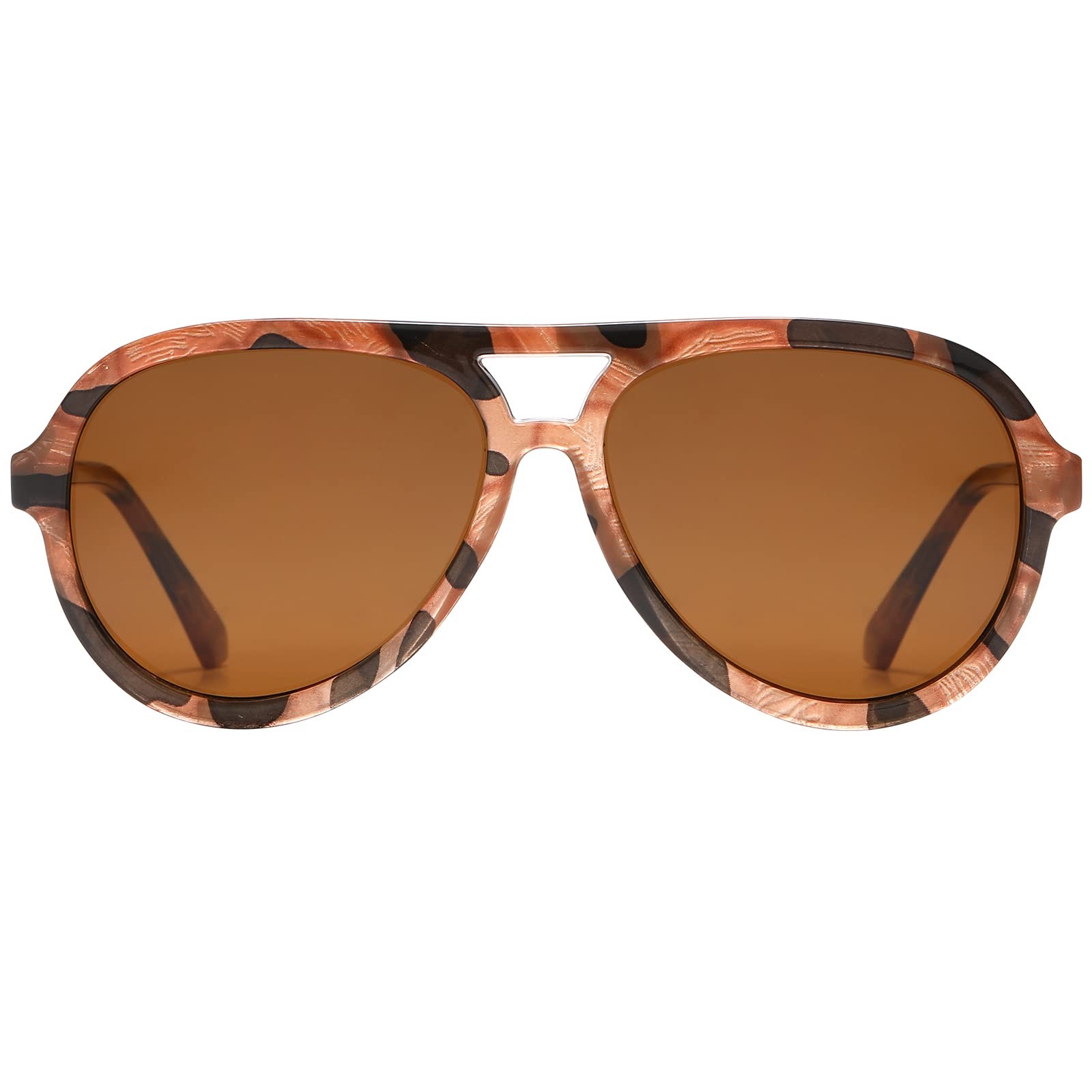 DUCO Retro Aviator Polarized Sunglasses Women Men Vintage Double Bridge DC1208