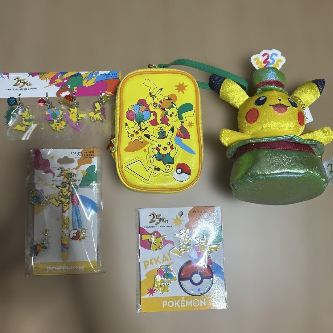 Pokémon Pikachu 5-Piece Set USJ Limited 25th Anniversary Water-Resistant