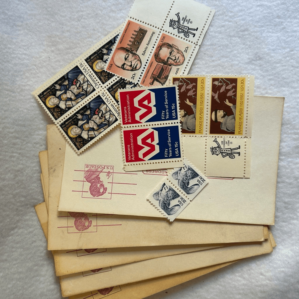 Grandpa’s Junk Drawer Lot Patches Coins Stamps Trinkets