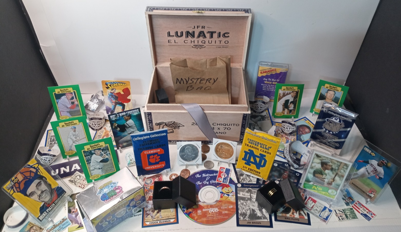 Cigar Box of Junk Drawer Collectibles, Misc, #C1