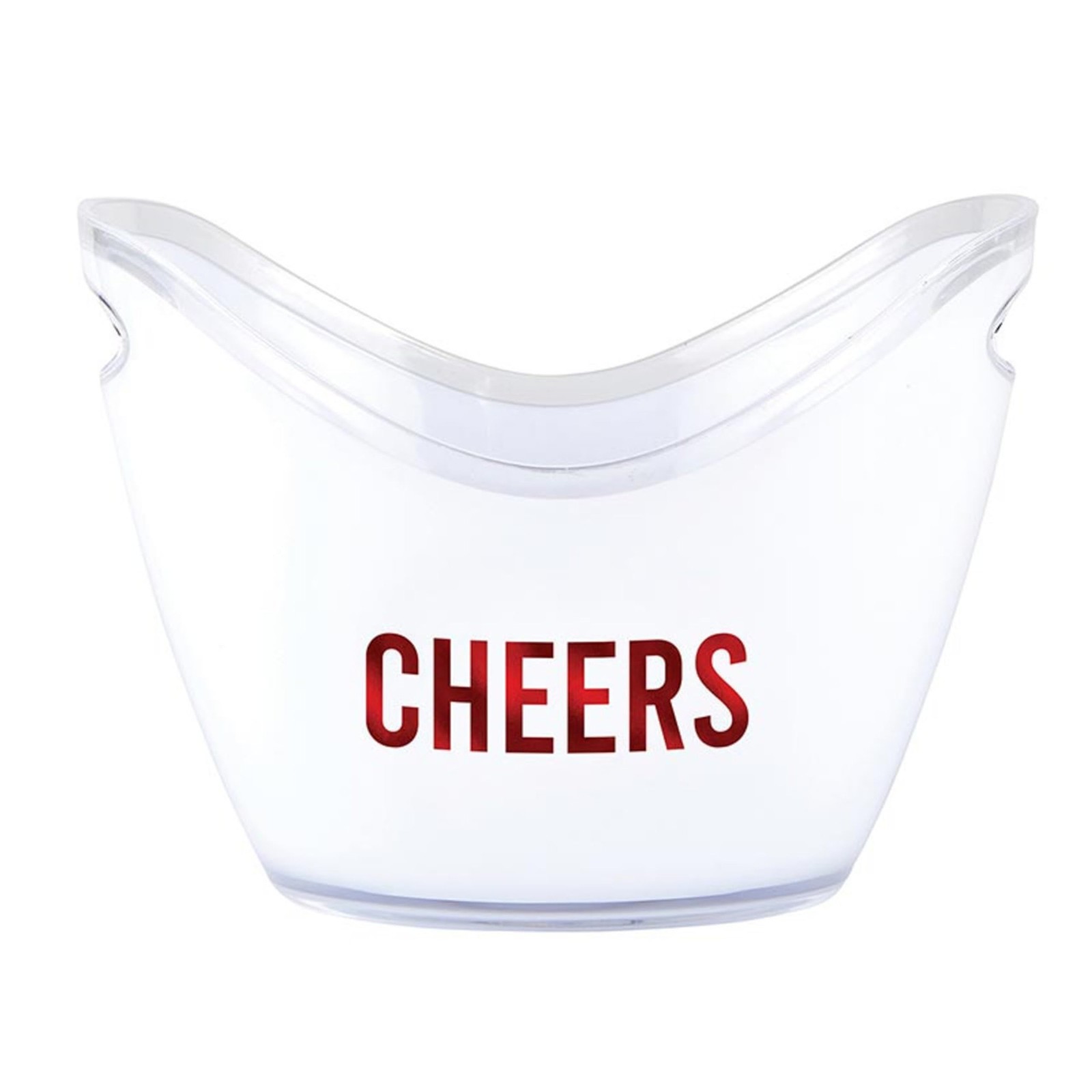 Slant Party Supplies Acrylic Ice Bucket Champagne Cooler Cheers White/Red