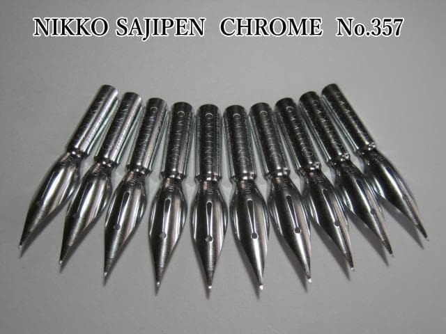 1-10 Replacement Pen Nibs Nikko Saji Pen No. 357 Chrome Set of 10 Rust-proof