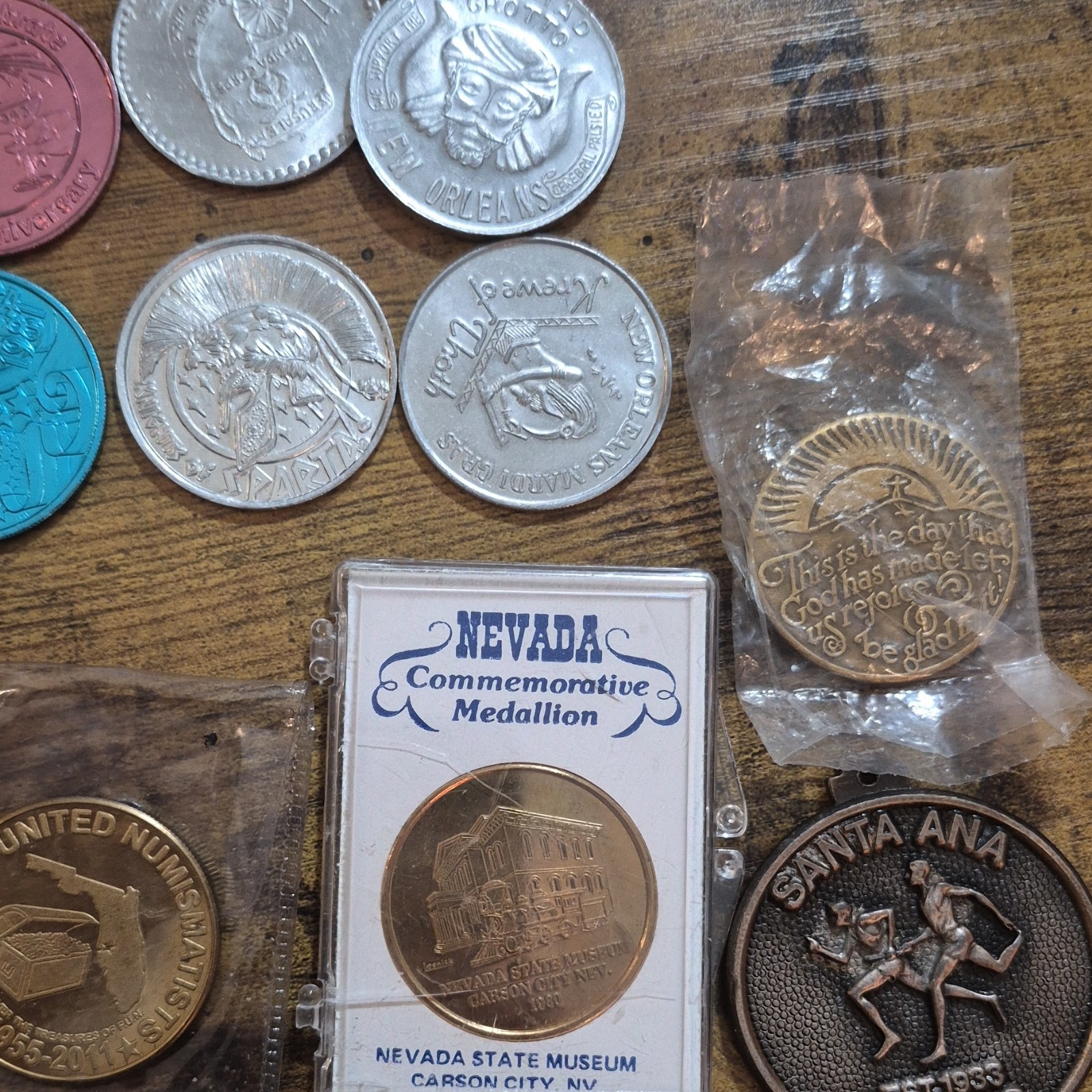 Lot Of 45 Vintage/Commemorative Coins, Pins & Pendants