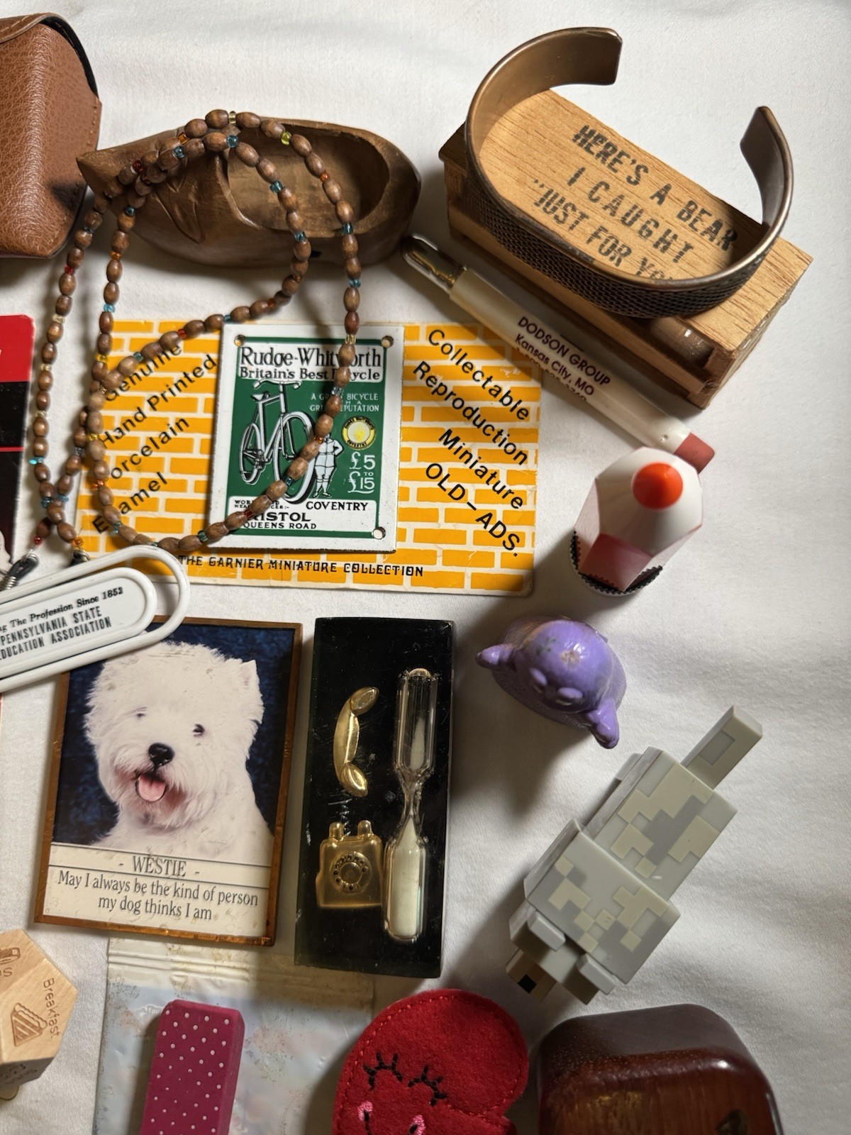 Vintage to Now Junk Drawer Lot Trinkets Treasure Ray Ban Case Sterling Top Hat