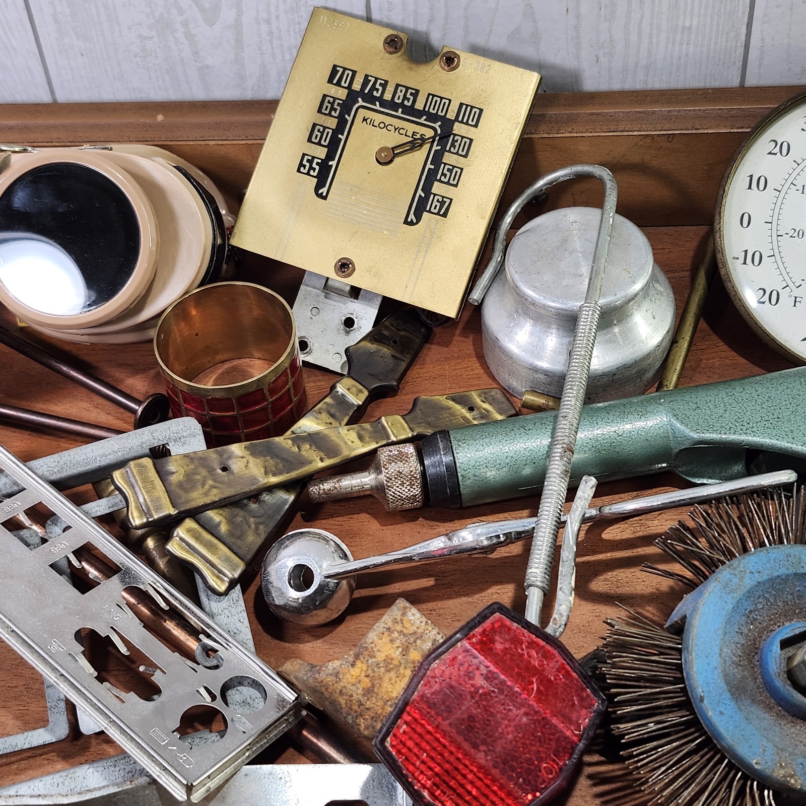 Junk Drawer Mixed Metals Industrial Steampunk Art Assemblage
