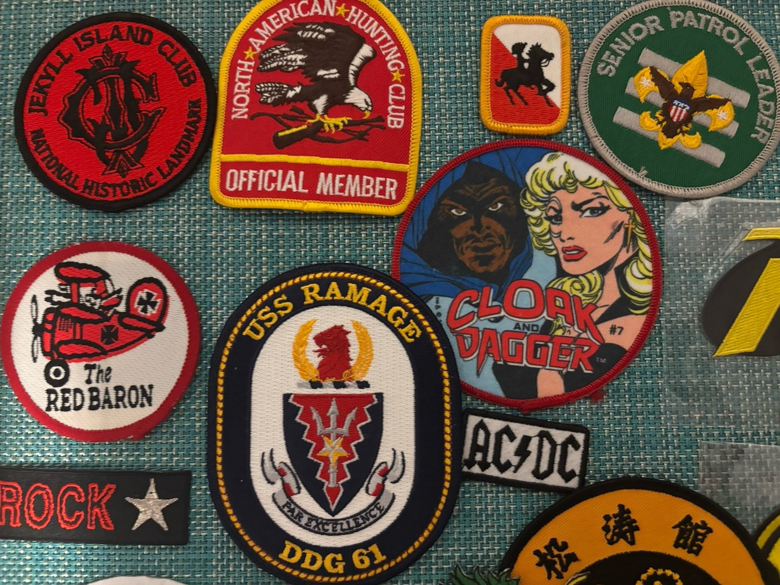 Lot of 22 Collectable Patches ACDC Strokes Gotham City JFK Martial Arts MLB