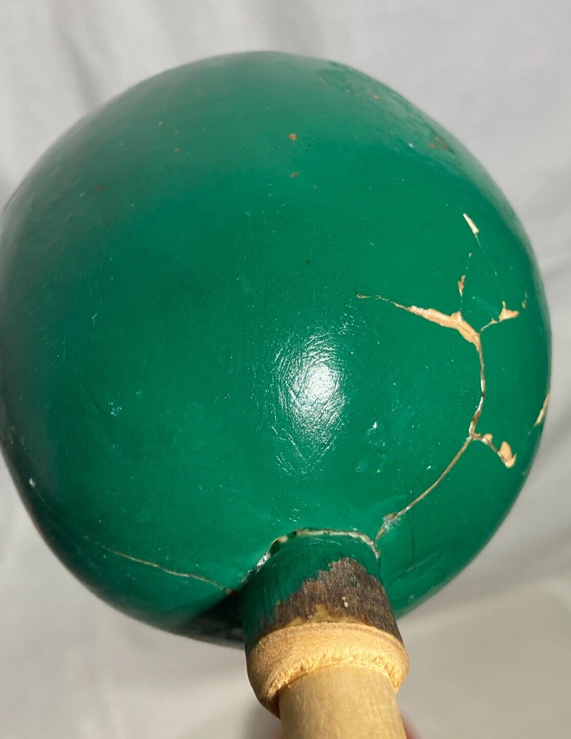 Vntg Maracas Wooden Hand Shaker Instrument Green Orange. Lot of 2. Mexico